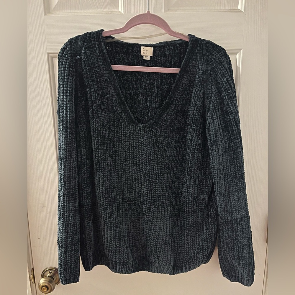 Women’s Blue Waffle Knit Target Sweater